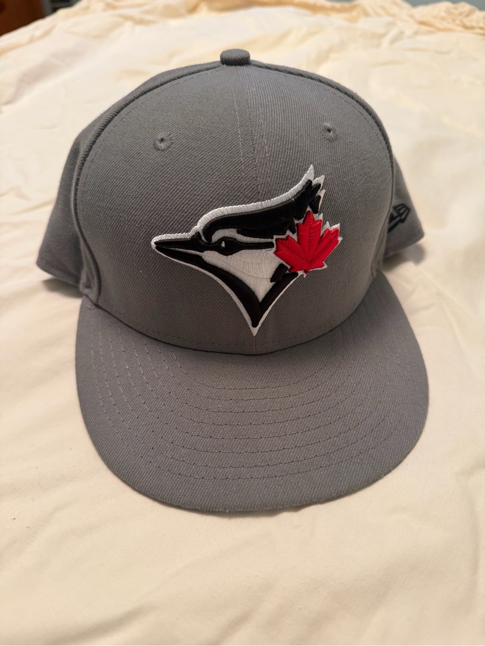 New Era Grey 59FIFTY Fitted Hat with Red Accents